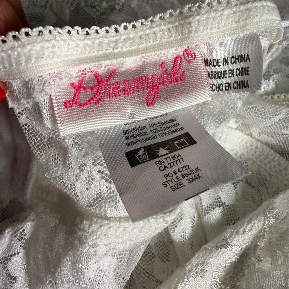 Womens White Lace Bust Sheer Long NightGown With Slit Bridal Romantic Lingerie - Picture 7 of 15